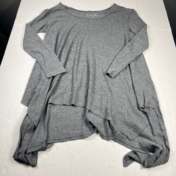 We The Free People Asymmetric Tunic Shirt Gray Laganlook Oversized Thermal L - Picture 1 of 10
